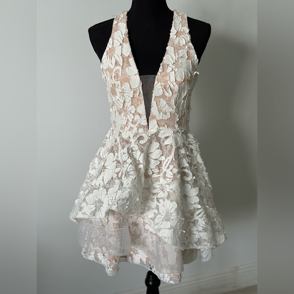 Luxxel White Asymmetrical Cut Out Dress